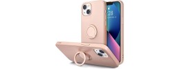 For iPhone 13 Pro Warship Magnetic Ring Stand Shockproof Hybrid Case Cover - Rose Gold