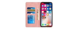 For iPhone 13 / iPhone 14 6.1" Jewel Wallet Design with Stitched PU Leather ID Card Money Holder Zipper Case - Pink