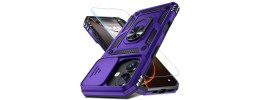 For iPhone 13 / iPhone 14 6.1" METKASE (Original Series) Tough Strong Shockproof Hybrid in Slide-Out Package - Dark Purple
