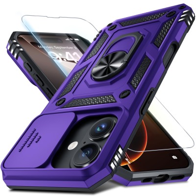 For iPhone 13 / iPhone 14 6.1" METKASE (Original Series) Tough Strong Shockproof Hybrid in Slide-Out Package - Dark Purple