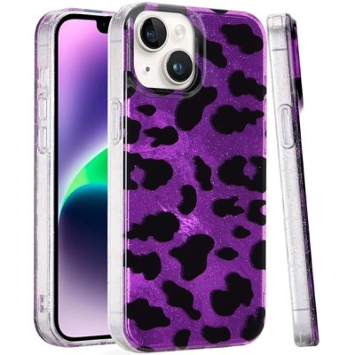 For iPhone 13 / iPhone 14 6.1" METKASE Premium RANK Design Fused Hybrid in Slide-Out Package - Purple Lily