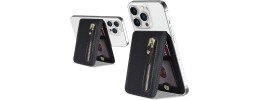 For iPhone 13 / iPhone 14 6.1" METKASE Wallet PU Vegan Leather ID Card Money Holder with Magnetic Closure in Slide-Out Package - Black