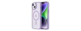 For iPhone 13 / iPhone 14 6.1" Magnetic Ring Radiator Design Hybrid with Metal Buttons Case Coverr - Light Purple
