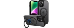 For iPhone 13 / iPhone 14 6.1" Magnetic Ring Stand Classic Design FULL Camera Protection Hybrid Case - Black