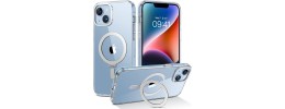 For iPhone 13 / iPhone 14 6.1" Magnetic Ring Stand Square Passion Hearts Glitter Case Cover - Blue