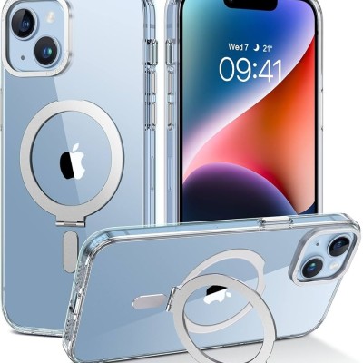 For iPhone 13 / iPhone 14 6.1" Magnetic Ring Stand Square Passion Hearts Glitter Case Cover - Blue