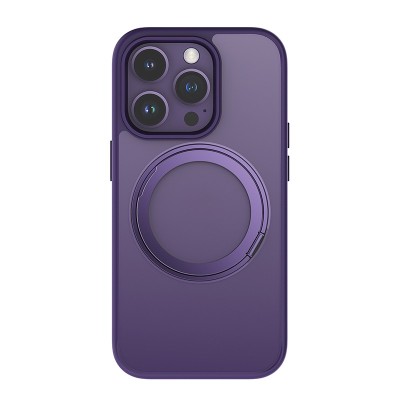 For iPhone 14/13 Loop Hybrid with [Magnetic Ring Circle] 360 degrees Rotational Kickstand Case Cover - Light Purple