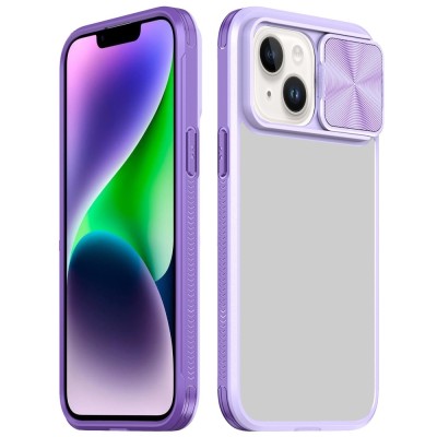 For iPhone 14/13 METKASE Fusion Transparent Clear Hybrid Case Cover in Premium Slide-Out Package - Purple