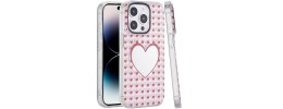For iPhone 14/13 [Magnetic Circle] Double Layer Design IMD TPU Case - Cherry