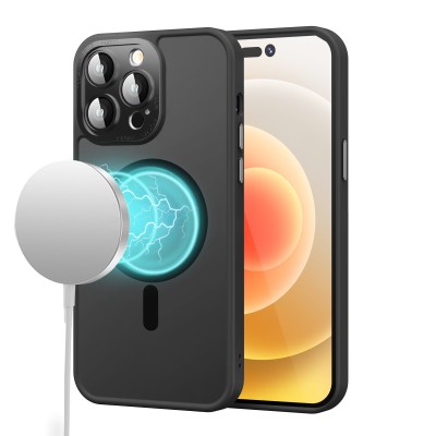 For iPhone 14 6.1" Complete Protection HQ Hybrid with Metal Tempered Camera Glass - Black