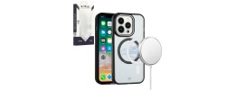 For iPhone 14 6.1" Core [Magnetic Circle] Colorful Buttons Thick 2mm Hybrid - Black