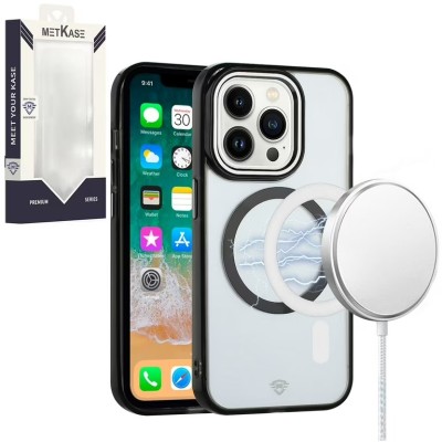For iPhone 14 6.1" Core [Magnetic Circle] Colorful Buttons Thick 2mm Hybrid - Black