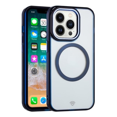 For iPhone 14 6.1" Design Quotation [Magnetic Circle] Transparent Shockproof Hybrid - Floral D