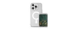 For iPhone 14 6.1" Design Wallet ID Credit Card Money Holder with Magnetic Metal Closure including Lanyard - Dark Grunge Eiffel Tower Paris Sakura Flowers