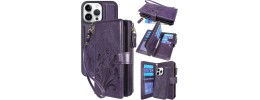For iPhone 14 6.1" Design Wallet ID Credit Card Money Holder with Magnetic Metal Closure including Lanyard - Dreams Come True