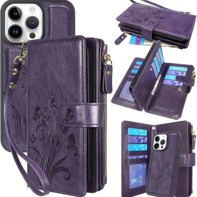 For iPhone 14 6.1" Design Wallet ID Credit Card Money Holder with Magnetic Metal Closure including Lanyard - Dreams Come True