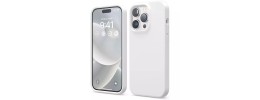 For iPhone 14 6.1" Disc Chrome Circle With Chromed Tempered Glass Screen Protector PU UV Leather Case - White