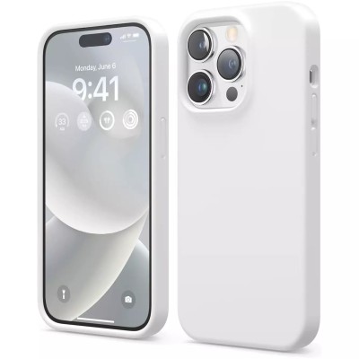 For iPhone 14 6.1" Disc Chrome Circle With Chromed Tempered Glass Screen Protector PU UV Leather Case - White
