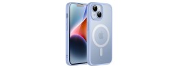 For iPhone 14 6.1" Frosted Two Tone [Magnetic Circle] ShockProof Transparent IMD Hybrid - Blue