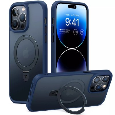 For iPhone 14 6.1" METKASE Exquisite Tough Shockproof Hybrid in Slide-Out Package - Dark Blue/Black