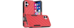 For iPhone 14 6.1" Magnetic Ring Circle Real Flower Epoxy Glitter Hybrid Case Cover - Red