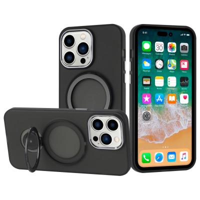 For iPhone 14 6.1" Premium Circle [Magnetic Circle] KickKickstand - Black