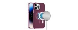 For iPhone 14 6.1" Tough Hybrid [Magnetic Circle] Shockproof Case - Dark Purple