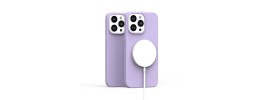 For iPhone 14 6.1" Two Tone Frosted Glitter [Magnetic Circle] Hybrid Case Frosted Hybrid - Purple