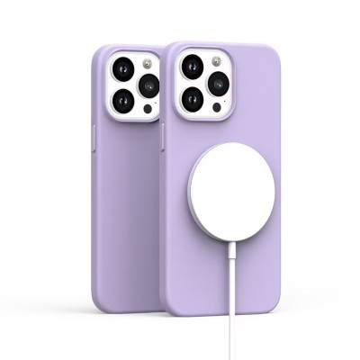For iPhone 14 6.1" Two Tone Frosted Glitter [Magnetic Circle] Hybrid Case Frosted Hybrid - Purple
