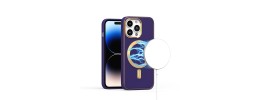 For iPhone 14 6.1" Ultimate PU Leather [Magnetic Circle] Beautiful Hybrid - Light Purple