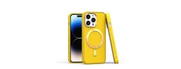 For iPhone 14 6.1" Ultimate PU Leather [Magnetic Circle] Beautiful Hybrid - Yellow