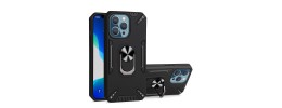 For iPhone 14 PLUS Alien Design Shockproof Kickstand Magnetic Hybrid Case Cover - Black