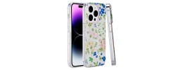 For iPhone 14 PLUS Beautiful Floral [Magnetic Circle] ShockProof Transparent Hybrid Design - B