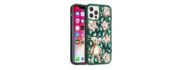 For iPhone 14 PLUS Full Diamond with Ornaments Case Cover - Red Panda Floral