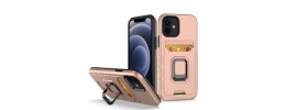 For iPhone 14 PLUS Machine Magnetic Kickstand Case Cover - Rose Gold