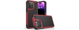 For iPhone 14 PLUS PEAK 3in1 Toughest Hybrid with Stand Cover Case - Black/Red
