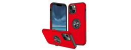 For iPhone 14 PLUS Perfect Tough Thick Hybrid With Metal Ring Stand Cover Case - Red