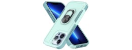 For iPhone 14 PLUS Perfect Tough Thick Hybrid With Metal Ring Stand Cover Case - Teal