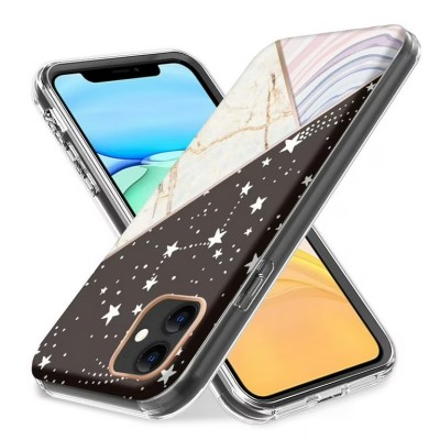 For iPhone 14 PLUS Slick 3in1 Premium IMD Electroplated Hybrid Design Case Cover - C