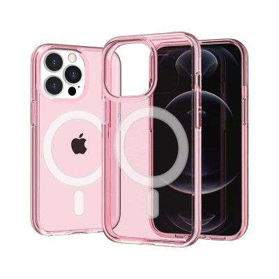 For iPhone 14 PLUS Sturdy Ultra Thick 3mm Transparent Hybrid Case Cover - Pink