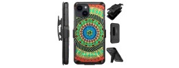 For iPhone 14 PLUS Tough Anti-Slip Hybrid Case Cover - Colorful Mandala
