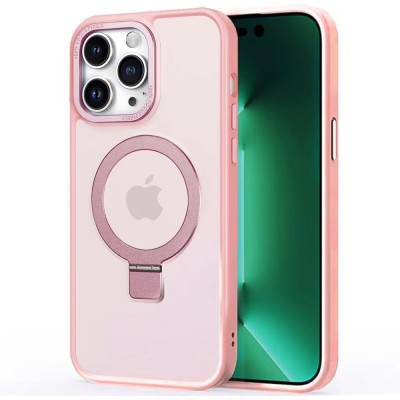 For iPhone 14 PLUS Tough Shockproof [Magnetic Circle] Hybrid Case - Pink