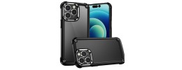 For iPhone 14 PLUS Ultimate CaseX Transparent Hybrid Case with Metal Buttons And Camera Edges - Black