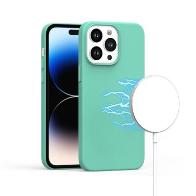 For iPhone 14 PLUS Ultimate PU Leather [Magnetic Circle] Beautiful Hybrid - Blue