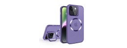 For iPhone 14 PLUS Well Protective Magentic Ring Stand Camera Protective Cover Case - Purple