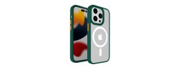 For iPhone 14 PRO 6.1" Core [Magnetic Circle] Colorful Buttons Thick 2mm Hybrid - Midnight Green