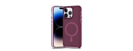 For iPhone 14 PRO 6.1" Frosted Two Tone [Magnetic Circle] ShockProof Transparent IMD Hybrid - Purple