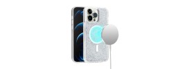 For iPhone 14 PRO 6.1" Glitter Ultra [Magnetic Circle] Thick 3mm Transparent Hybrid - Clear
