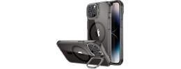 For iPhone 14 PRO 6.1" Magnetic Ring Stand Classic Design FULL Camera Protection Hybrid Case - Black
