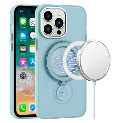 For iPhone 14 PRO 6.1" Premium Circle [Magnetic Circle] KickKickstand - Light Blue